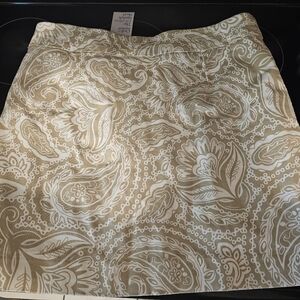 Croft And BARROW STRETCH SKORT Paisley Print Skirt in Tan and Cream